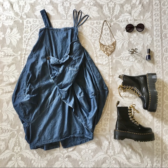Artka asymmetric avant garde blue denim dress Med - Picture 1 of 16